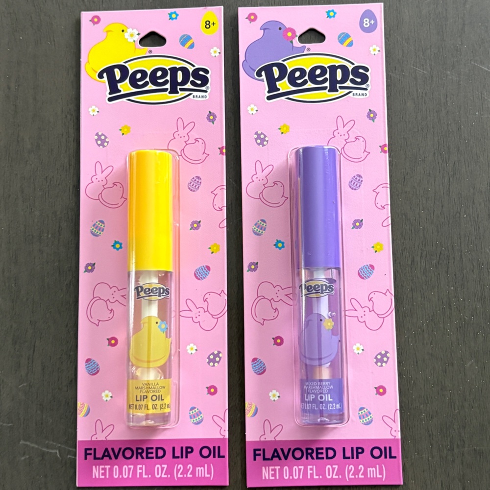 Peeps Vanilla Marshmallow & Mixed Berry Marshmallow Flavored Lip Oil, 0.07 fl oz